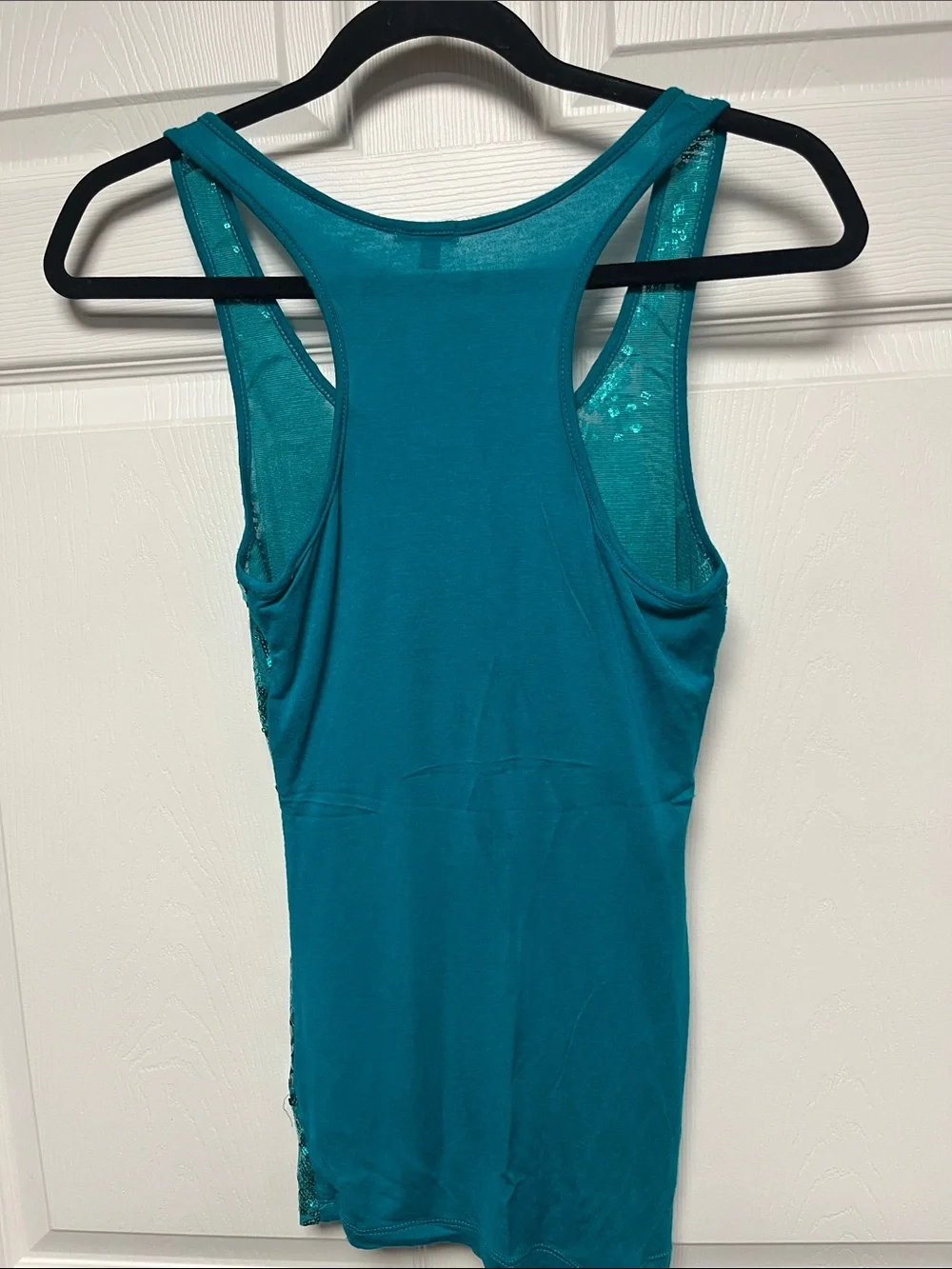 Charlotte Russe Teal Sequin Racerback Tank